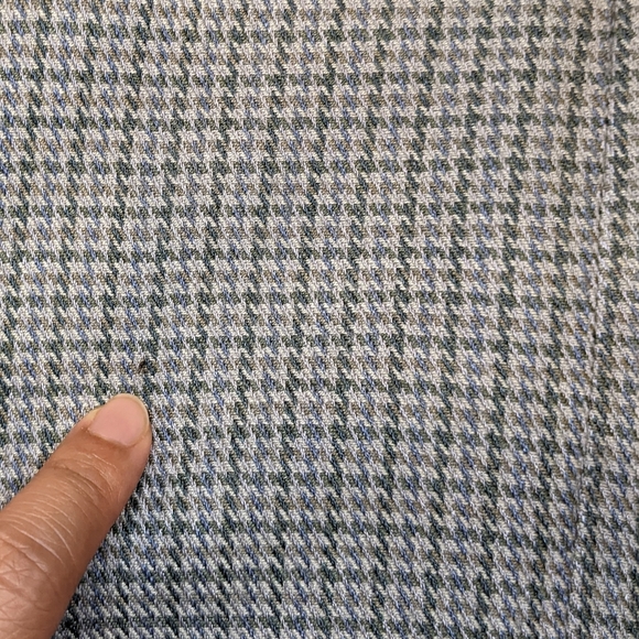 60s-inspired Retro Houndstooth Plaid Grey Long Sleeve Dress Silk/Wool L/XL - Picture 15 of 16